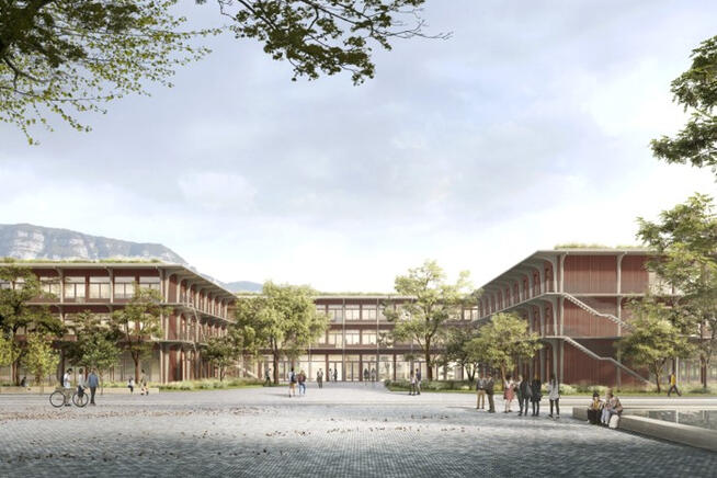 Visualisierung Bau einer Sekundarschule im neuen Grossquartier Les Cherpines
