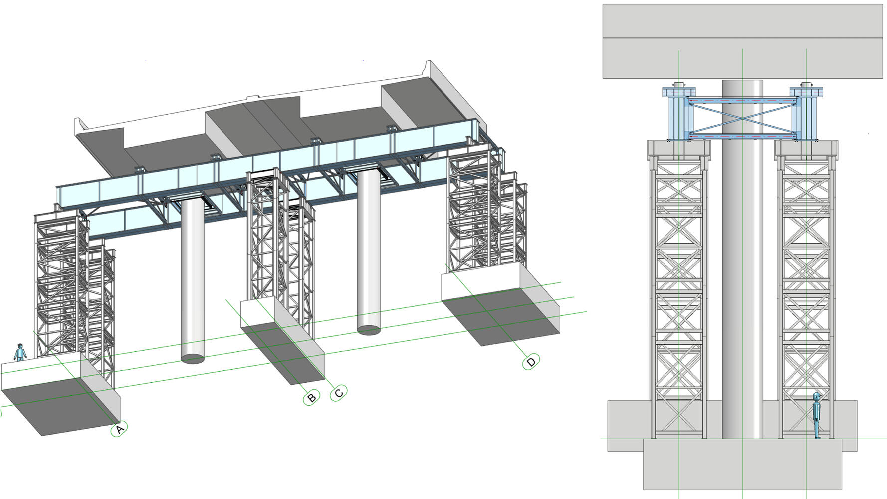 Querschnitt aus Bauplan von Viadukt