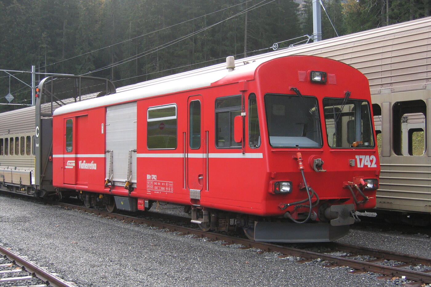 RhB-Steuerwagen für Autozüge im Vereina-Tunnel