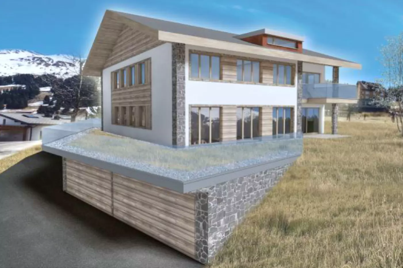 Neubau MFH Rebbüelweg: Ansicht Nord-West