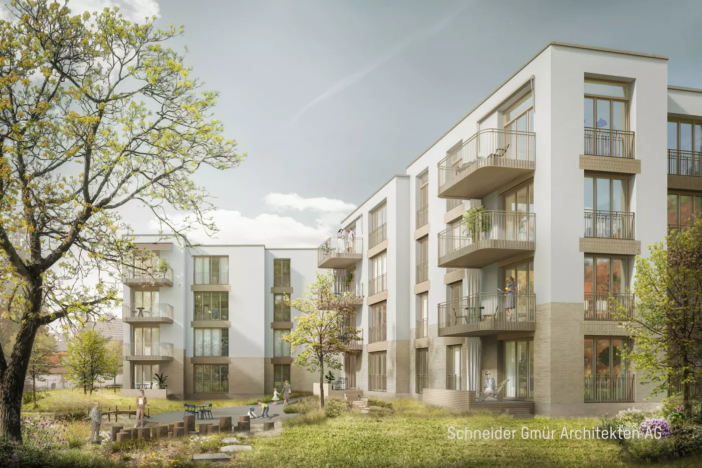 Visualisierung Ersatzneubau Stationsstrasse, Embrach (Schneider Gmür Architekten AG)