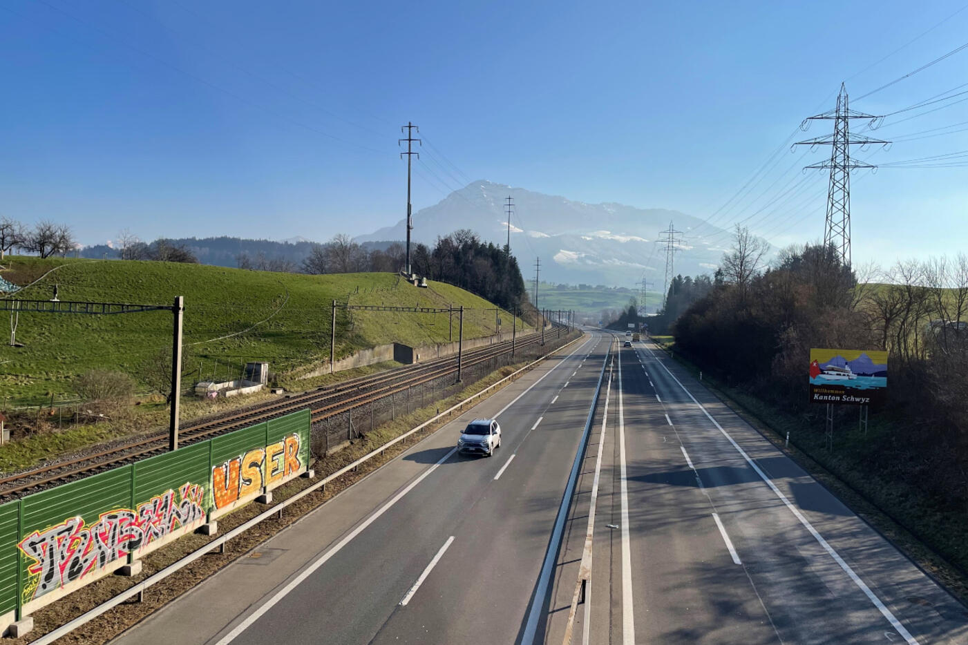 Trasseeabschnitt N04 im Bereich der Kantonsgrenze Zug - Schwyz
