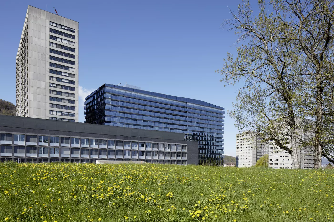 Aussenansicht Triemli Bettenhaus mit Turm