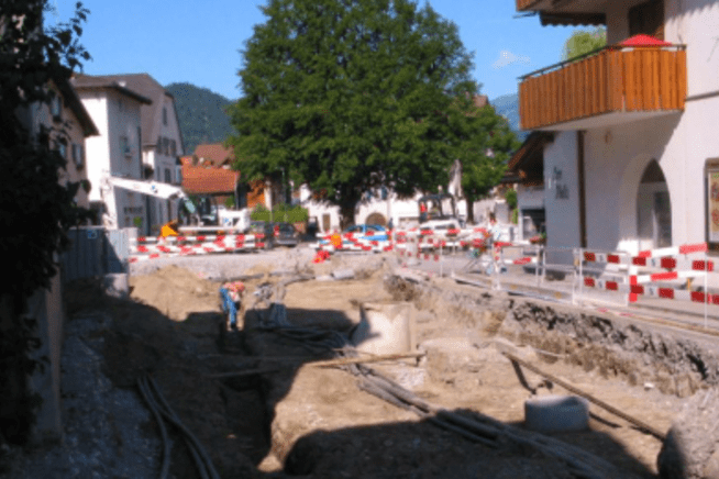 Dorfplatzgestaltung Bonaduz: Erneuerungsarbeiten an Werkleitungen und Kanalisation