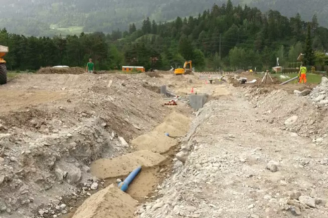 Quartiererschliessung Caschners, Bonaduz: Werkleitungsverlegung