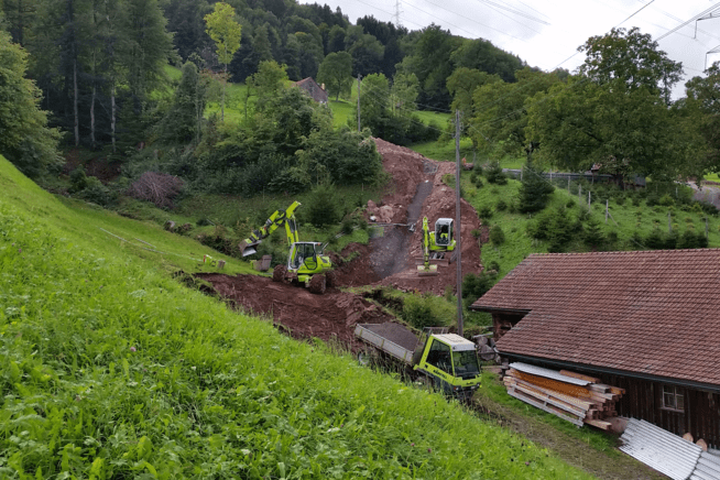 16 kV Leitung Zentrale Gödis - TS Grüebli: Arbeiten im Bereich Sägerei