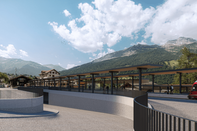 Visualisierung Bahnhof Klosters (Bild: TBA GR)