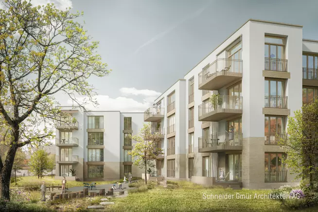 Visualisierung Ersatzneubau Stationsstrasse, Embrach (Schneider Gmür Architekten AG)