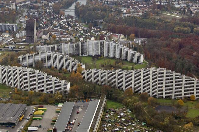 Luftaufnahme Wohngebaeude Telli, Aarau
