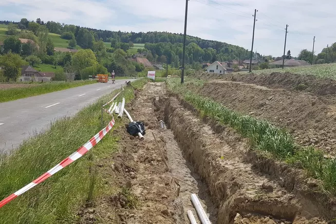 Grabarbeiten zwischen Tscheppach und Mühledorf