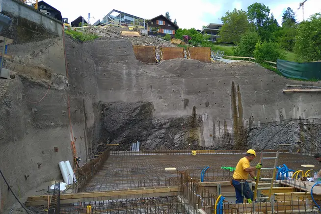 Massivbau Haus C, bereit für den Holzbau